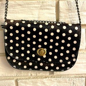Anthropologie Polka Dot Crossbody Chain Purse